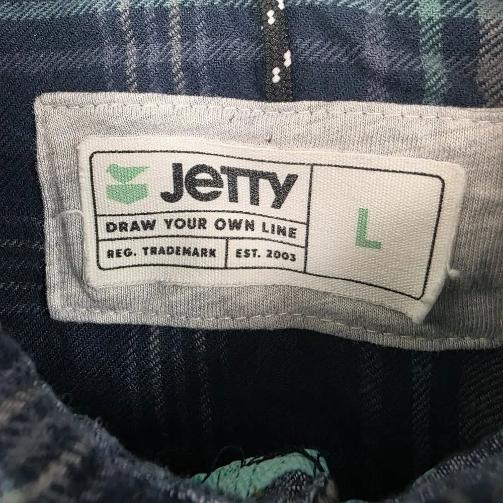 Jetty Men's Blue Plaid Flannel Size L